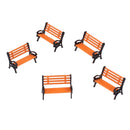 5pcs 1:75 Plastic Model Park Bench Model Landscape w/ Black Arm