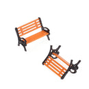 5pcs 1:75 Plastic Model Park Bench Model Landscape w/ Black Arm