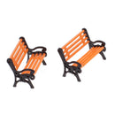 5pcs 1:75 Plastic Model Park Bench Model Landscape w/ Black Arm