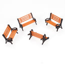 5pcs 1:75 Plastic Model Park Bench Model Landscape w/ Black Arm