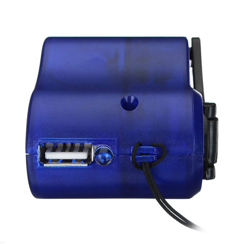 USB Hand Crank Power Generator Emergency Digital Display Phone Charger Manual Shake Charger Blue