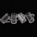 4 Doll House Miniature Transparent Beer Mugs Cup w/ Handle Kitchen Accessory