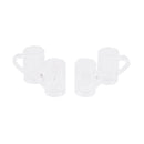 4 Doll House Miniature Transparent Beer Mugs Cup w/ Handle Kitchen Accessory