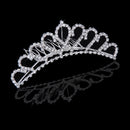 Women Girls Ladies Fashionable Rhinestone Tiara Headwear Hair Decor Wedding Birthday Party Supplies Silver