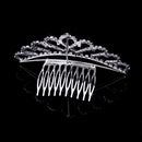 Women Girls Ladies Fashionable Rhinestone Tiara Headwear Hair Decor Wedding Birthday Party Supplies Silver