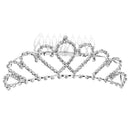 Women Girls Ladies Fashionable Rhinestone Tiara Headwear Hair Decor Wedding Birthday Party Supplies Silver