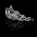 Women Girls Ladies Fashionable Large Crystal Flower Rhinestone Crown Headband Tiara Wedding Bridal Engagement Party Supplies