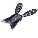 Masquerade Costume Party Black Rabbit Long Ears Headband with Lace Mask