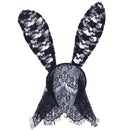 Masquerade Costume Party Black Rabbit Long Ears Headband with Lace Mask