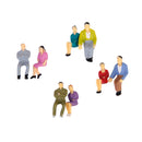 50pcs Painted Model Train Seated People Passengers Figures 1:50 O Scale