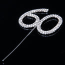 Crystal Rhinestone 60th Anniversary Cake Topper Party Birthday Favors Cake Decorating DIY Photo Props Silver