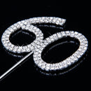 Crystal Rhinestone 60th Anniversary Cake Topper Party Birthday Favors Cake Decorating DIY Photo Props Silver