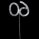 Crystal Rhinestone 60th Anniversary Cake Topper Party Birthday Favors Cake Decorating DIY Photo Props Silver
