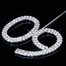 Crystal Rhinestone 60th Anniversary Cake Topper Party Birthday Favors Cake Decorating DIY Photo Props Silver