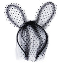 Fancy Dress Costume Party Black Rabbit Long Ears Headband with Lace Mask Small