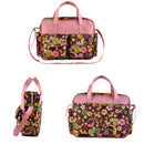 Waterproof Convenient Adjustable Shoulder Strap Polyester Hawaii Style Diaper Nappy Nursery Changing Bag Mummy Handbag Pink + Brown