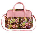 Waterproof Convenient Adjustable Shoulder Strap Polyester Hawaii Style Diaper Nappy Nursery Changing Bag Mummy Handbag Pink + Brown