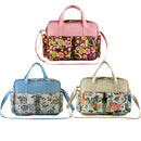 Waterproof Convenient Adjustable Shoulder Strap Polyester Hawaii Style Diaper Nappy Nursery Changing Bag Mummy Handbag Pink + Brown