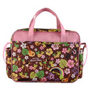 Waterproof Convenient Adjustable Shoulder Strap Polyester Hawaii Style Diaper Nappy Nursery Changing Bag Mummy Handbag Pink + Brown