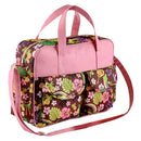 Waterproof Convenient Adjustable Shoulder Strap Polyester Hawaii Style Diaper Nappy Nursery Changing Bag Mummy Handbag Pink + Brown