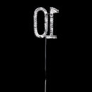 Crystal Rhinestone 10th Anniversary Cake Topper Party Birthday Favors Cake Decorating DIY Photo Props Silver