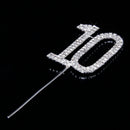 Crystal Rhinestone 10th Anniversary Cake Topper Party Birthday Favors Cake Decorating DIY Photo Props Silver