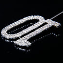 Crystal Rhinestone 10th Anniversary Cake Topper Party Birthday Favors Cake Decorating DIY Photo Props Silver