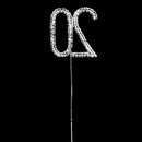 Crystal Rhinestone 20th Anniversary Cake Topper Party Birthday Favors Cake Decorating DIY Photo Props Silver