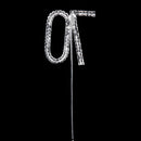 Crystal Rhinestone 70th Anniversary Cake Topper Party Birthday Favors Cake Decorating DIY Photo Props Silver
