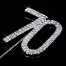 Crystal Rhinestone 70th Anniversary Cake Topper Party Birthday Favors Cake Decorating DIY Photo Props Silver