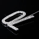 Crystal Rhinestone 70th Anniversary Cake Topper Party Birthday Favors Cake Decorating DIY Photo Props Silver