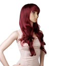 Sexy Women's Full Wigs Long Curly Wavy Wig - Wine Red