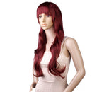 Sexy Women's Full Wigs Long Curly Wavy Wig - Wine Red