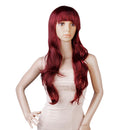 Sexy Women's Full Wigs Long Curly Wavy Wig - Wine Red