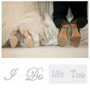 I Do Wedding Bridal Shoes Decal Sticker Rhinestone Motif - Clear