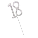Crystal Rhinestone 18th Anniversary Cake Topper Party Birthday Favors Cake Decorating DIY Photo Props Silver
