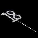 Crystal Rhinestone 18th Anniversary Cake Topper Party Birthday Favors Cake Decorating DIY Photo Props Silver