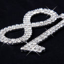 Crystal Rhinestone 18th Anniversary Cake Topper Party Birthday Favors Cake Decorating DIY Photo Props Silver