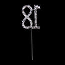 Crystal Rhinestone 18th Anniversary Cake Topper Party Birthday Favors Cake Decorating DIY Photo Props Silver