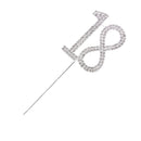 Crystal Rhinestone 18th Anniversary Cake Topper Party Birthday Favors Cake Decorating DIY Photo Props Silver