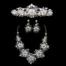 Set Of Women Girls Ladies Necklace With Earrings Wedding Engagement Prom Party Accessory Silver