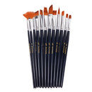 12PC ART PAINT BRUSHES SET FOR ACRYLIC OIL PAINTING WATERCOLOR
