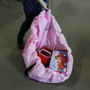 150cm Portable Kids Toy Packaging Organiser Storage Bag Play Mat Pink