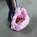 150cm Portable Kids Toy Packaging Organiser Storage Bag Play Mat Pink