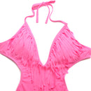 Women Girls Ladies Triangle Top Adjustable Halter Straps Classic Cut Dress Party Wedding Supplies XL Pink