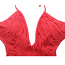 Women Girls Ladies Triangle Top Adjustable Halter Straps Classic Cut Dress Party Beach Supplies L Red