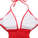 Women Girls Ladies Triangle Top Adjustable Halter Straps Classic Cut Dress Party Beach Supplies L Red
