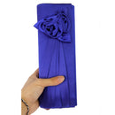 Women Girls Ladies Fashionable Glossy Satin Rose Flower Chain Strap Purse Handbag Clutch Wedding Party Accessory Blue