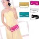 Set Of Women Fashionable Glossy Satin Rose Flower Handbag Purse Clutch With Chain Party Bridal Club Accessory Gold