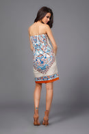 Women Girls Ladies Mini Strapless Wrapped Chest Partywear Evening Party Summer Dress Clothing Outfit Accessory Khaki XL